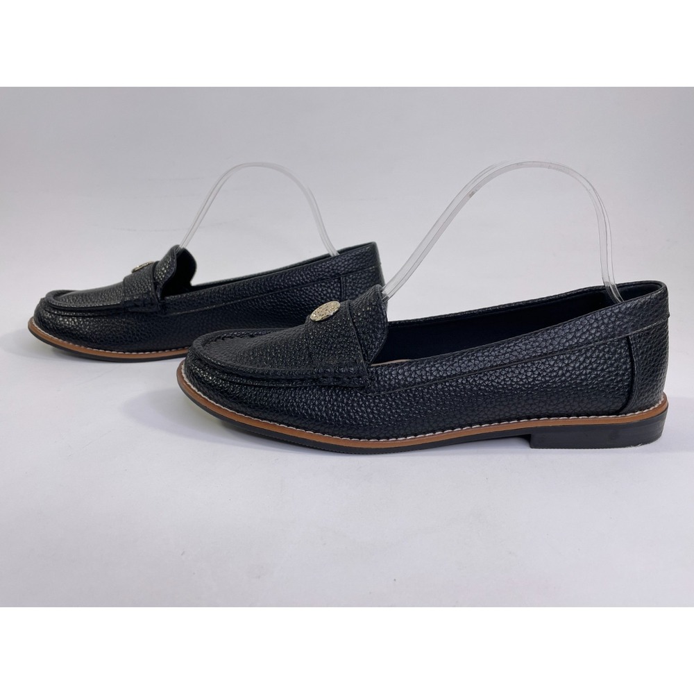 Anne Klein Women's  7 1/2 M Black Pebbled iflex Slip On Loafers Excellent - Picture 4 of 7